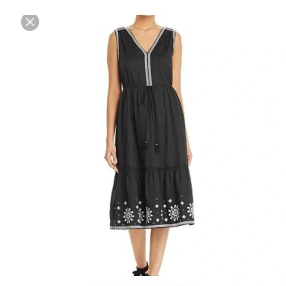 Kate Spade mosaic embroidered midi dress size small